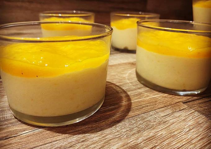 Mousse au citron et purée de mangue