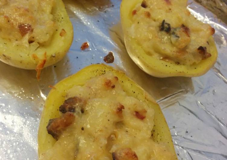 Batatas recheadas com bacon