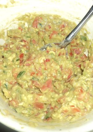 Una foto de Guacamole a los tres chiles frescos sin picor el geras