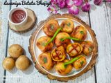 Kathiyawadi Lasaniya Batata Bhajiya / Stuffed Potato Bhajiya