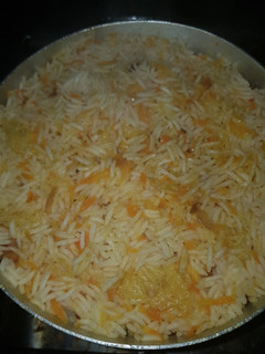 A picture of Carrot fried rice.
