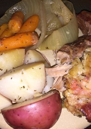 A picture of Hearty Crock Pot Pork Roast Meal.