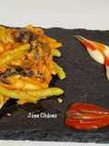 Fusilli pugliesi tris con atún y champis