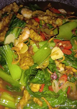 Foto resep Cah Sawi tempe udang