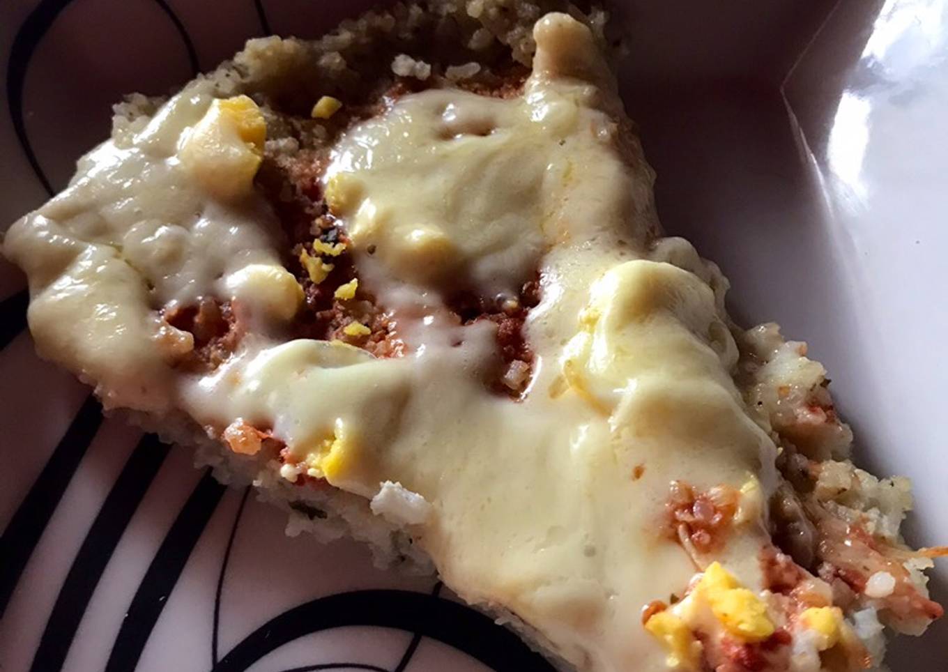 Pizza con base de arroz