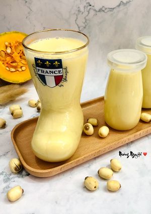 Hình của món Sữa bí đỏ hạt sen !.