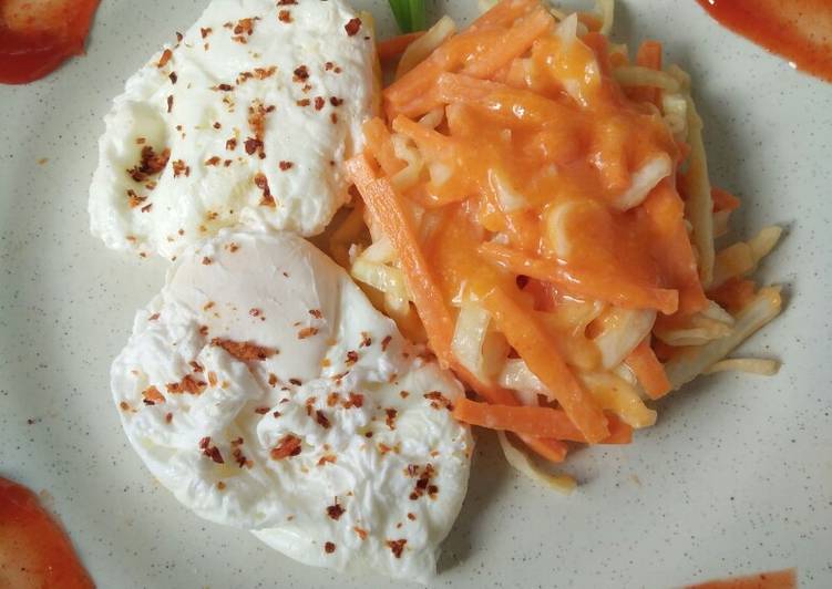 62.*Half boiled egg&Salad*