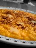 Pumpkin, Chili Pepper, Gorgonzola, and Unsweetened Cocoa Risotto