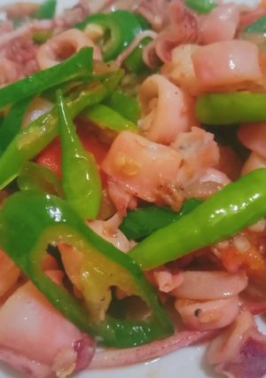 Foto resep Tumis Cumi Asin Cabai Hijau