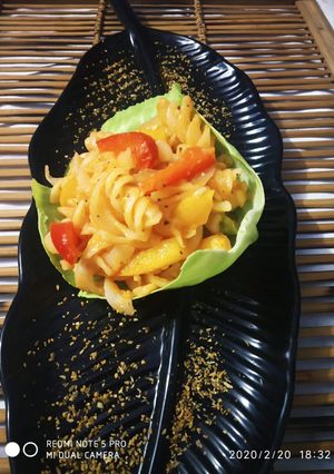 A picture of Red sauce pasta.