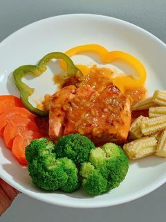 Hình của món Cá hồi sốt cam.