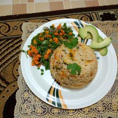Fried rice with mixed vegetable A picture of Fried rice with mixed vegetable.