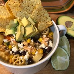 A picture of 30 minute chicken tortilla Soup.