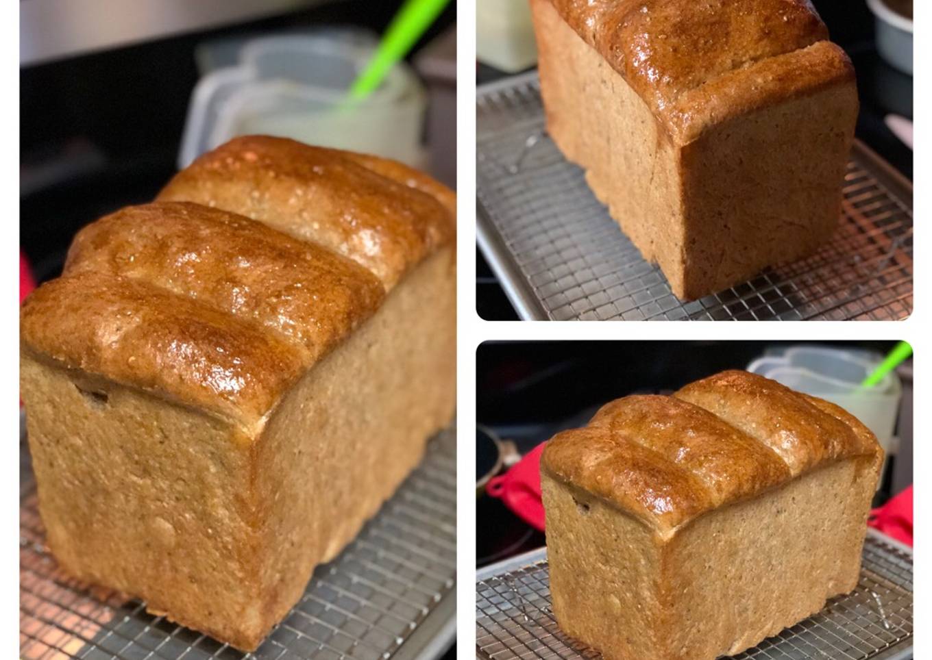 Whole wheat soft fluffy (No ulen No mixer) bread