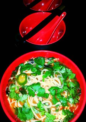 A picture of Mike's Spicy Thai Breakfast Noodles.