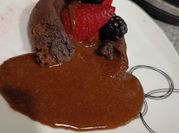 Una foto de volcán de chocolate