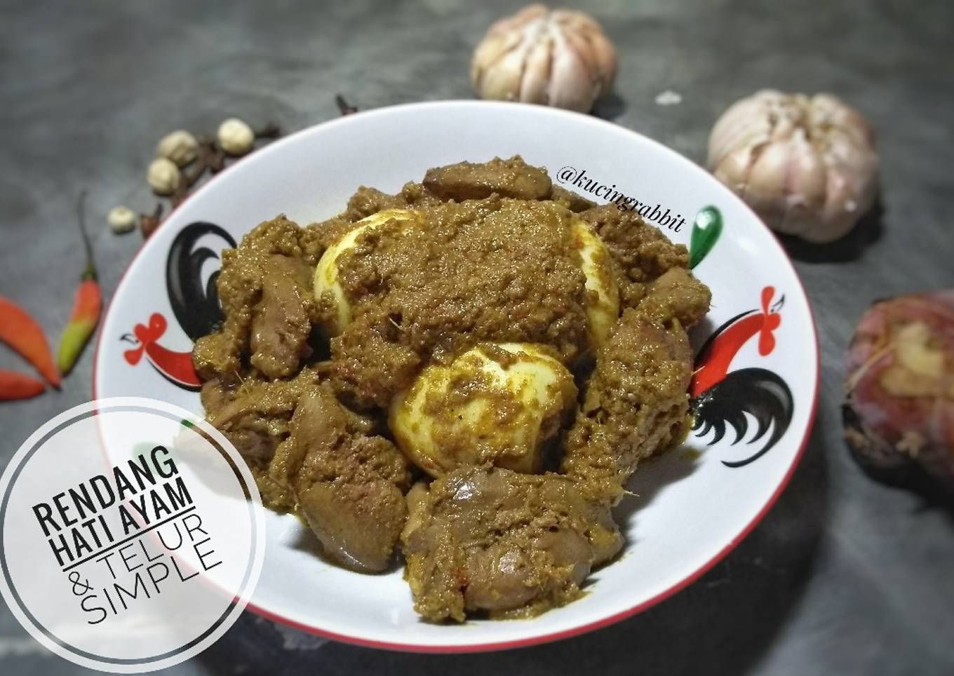 Rendang Hati Ayam & Telur Simple