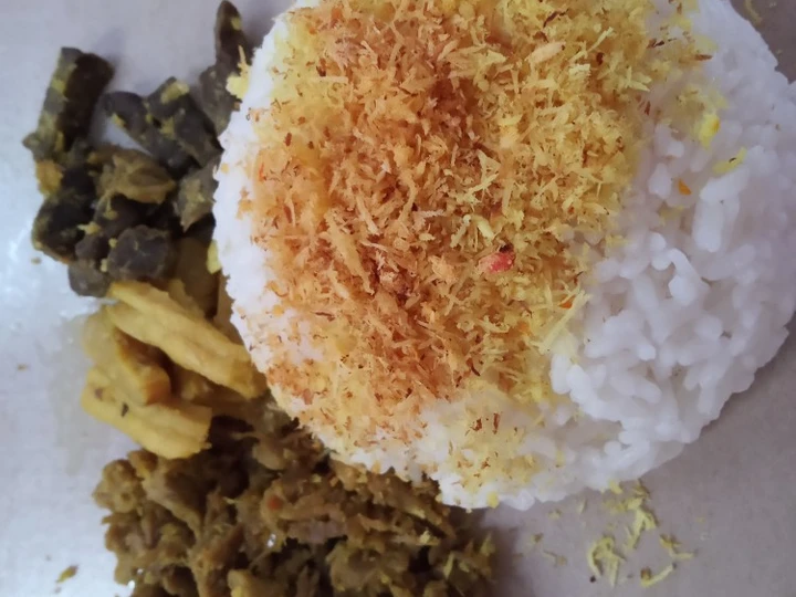 Cara Gampang Menyiapkan Resep Nasi Krawu &amp;amp; Babat lengkap dengan Poya Kuning &amp;amp; Merah yang Enak Banget