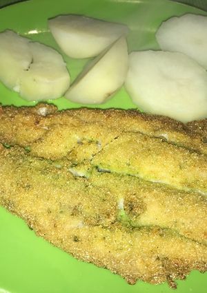 Una foto de Merluza verde frita