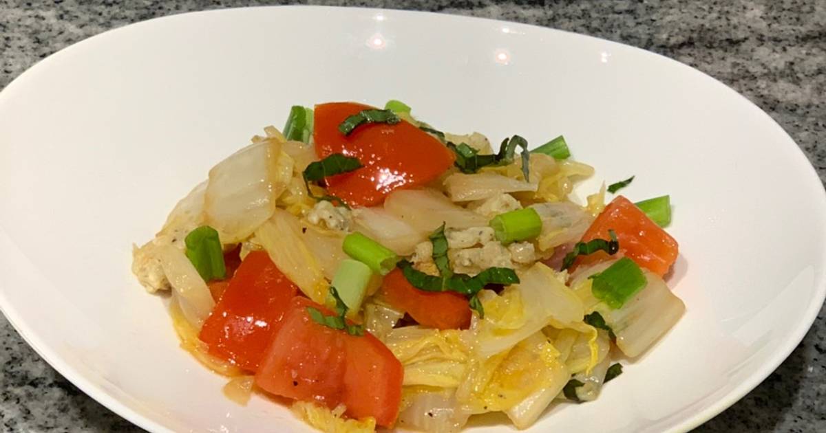 Resep Stir Fry Napa Cabbage with Scrambled Eggs oleh Married to Job