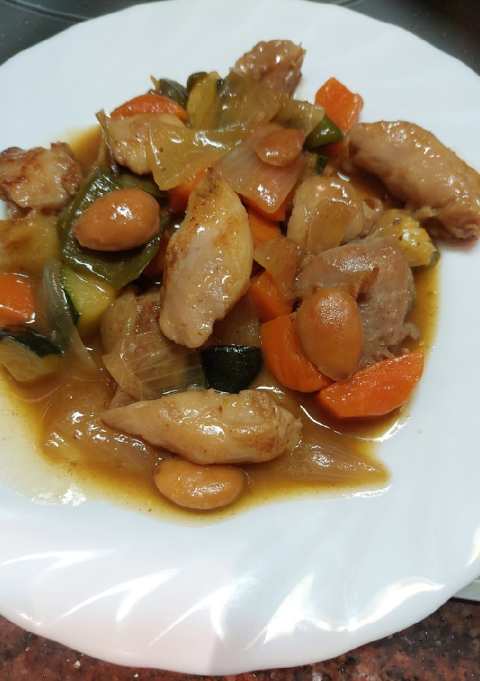 Una foto de Pollo con almendras (estilo chino)