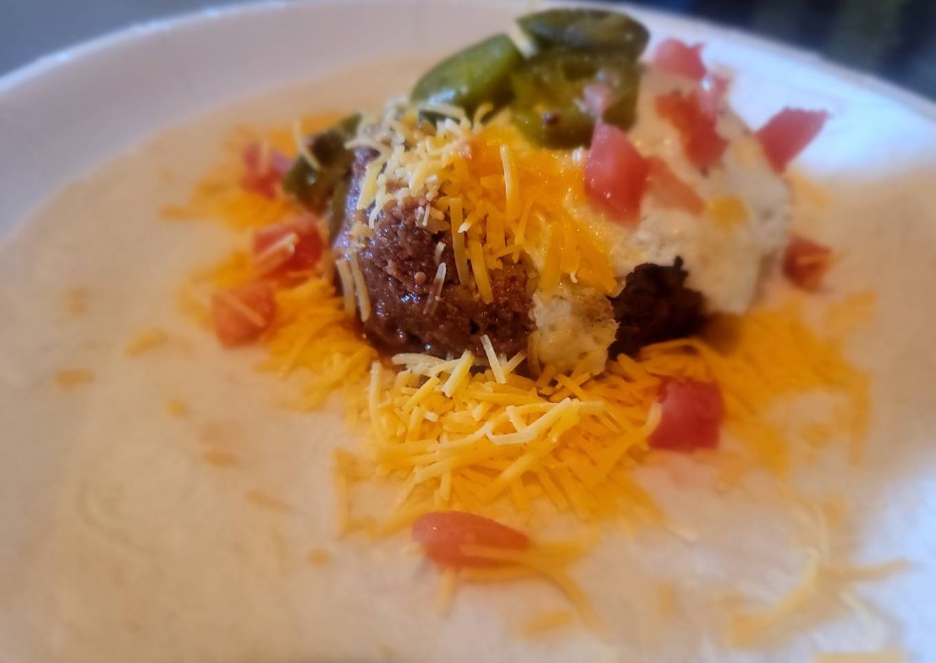 Mexi-tucky Burrito (Chorizo, Corned Beef Hash, Eggs etc)
