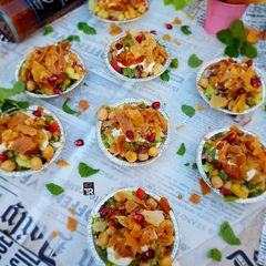 A picture of Chick pea salad (chana chaat) perfect braai side #braaifordad.