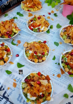 A picture of Chick pea salad (chana chaat) perfect braai side #braaifordad.