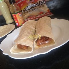 Spicy beef wrap A picture of Spicy beef wrap.