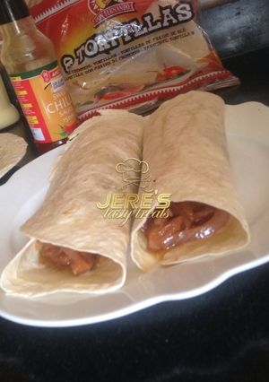 A picture of Spicy beef wrap.