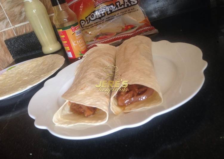 Spicy beef wrap