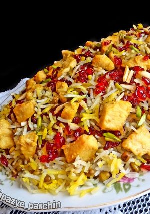 عکسی از دستور ماش پلو مجلسی 🌸 🎁 برنج و مرغ و پیاز 🎁