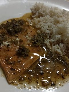 A picture of Salmon with Capers, Lime and Maple Syrup.
