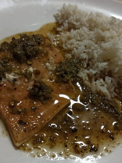 A picture of Salmon with Capers, Lime and Maple Syrup.