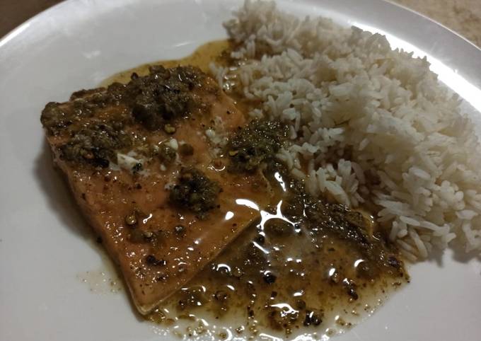 Salmon with Capers, Lime and Maple Syrup