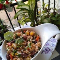 Mexican rice A picture of Mexican rice.