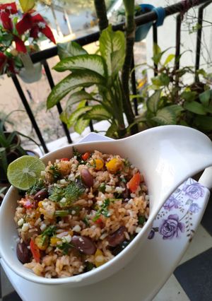 A picture of Mexican rice.