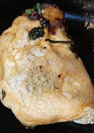 Una foto de Omelette de espinaca con clara de huevo