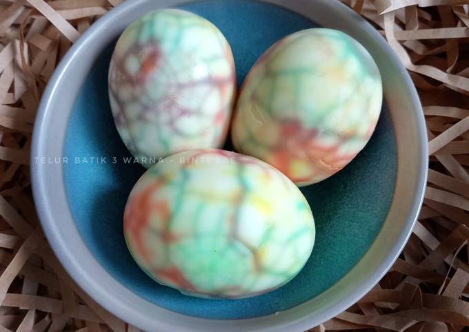 Cara membuat Telur Pindang Batik 3 warna