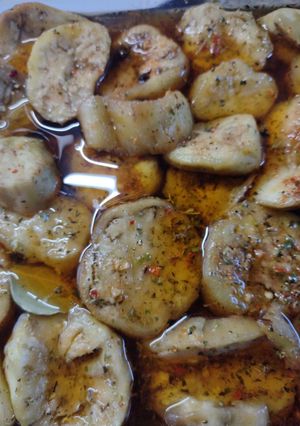 Una foto de Berenjenas en escabeche al microondas