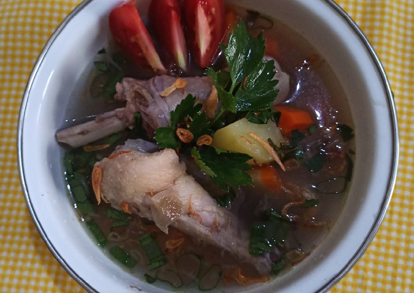 Sup ayam kampung ala Pak Min Klaten