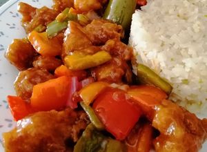 Una foto de Pollo oriental agridulce