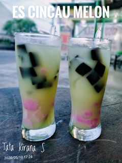 Foto resep Es Cincau Susu Melon 🍈