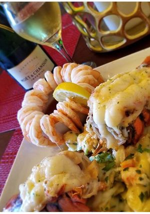 A picture of Butter champagne lobster ravioli.