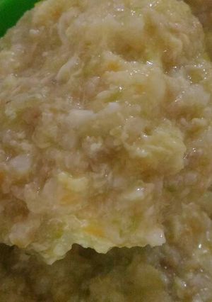 Foto resep Nasi tim MPASI 8m++ telur jipang wortel tempe