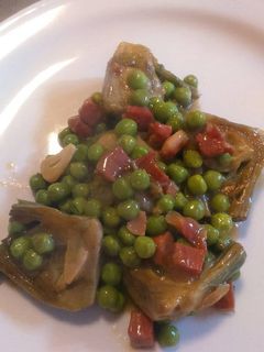Una foto de Alcachofas con jamón