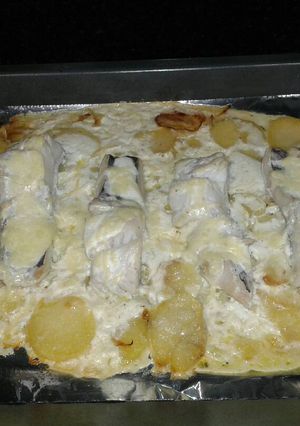 Una foto de Bacalao gratinado