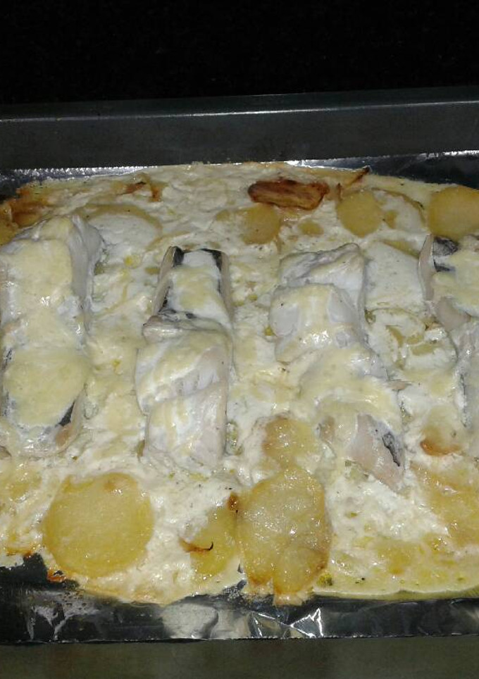 Una foto de Bacalao gratinado