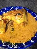 Pollo al horno en salsa de morrón verde y rojo