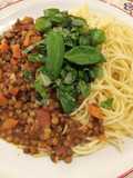 Ragú de lentejas y fideos vegano 🌿🍛